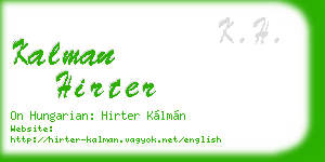 kalman hirter business card